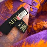 AFRM Nor Purple Orange Hibiscus Tropical Floral Print Hawaiian Halter Maxi Dress Size M Photo 14