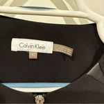 Calvin Klein Black Zip Up Mixed Media Blazer Size 6 Photo 2