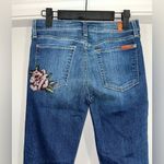 7 For All Mankind  The Skinny Rose Cross-Stitch Patchwork Denim Jeans Size 27 Photo 14