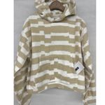 Obey NEW NWT Print S Small Signal Polar Fleece Hooded White/Beige Top 211610101 Photo 2