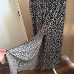 Floral Black and White Women's maxi slit Skirt Size L Photo 1