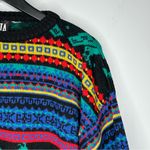 Vintage 80’s 90’s PASTA Colorful Bird Sweater Black Size L Photo 3