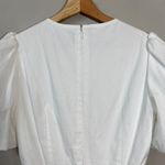 WAYF Puff Sleeve Cutout Ruffle Mini Dress Womens Small* White Fit & Flare Bridal Photo 12