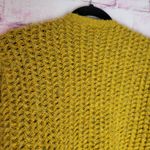 Molly Bracken  MUSTARD YELLOW  CHUNKY KNIT OPEN WATERFALL HI LOW CARDIGAN S/M Photo 6