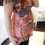 Live and let live Blouse boho floral glam sequin top Photo 0