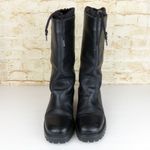 L.L.Bean Tall Winter Boots Womens 9 Black Leather Cinch Cuff Lined Y2K Gorpcore Photo 6