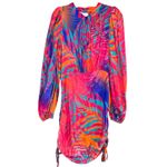 Cosel Draped Mini Dress Womens US 10 Pink Multicolor Tropical Retro Mod Colorful Photo 2