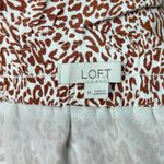 Loft Ann Taylor Brown White Animal Print Tiered Ruffle A-Line Flowy Skirt Size M Photo 3