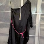 She & Sky  Black One-Shoulder Dress with Pink Accent Photo 1