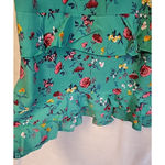 New Floral Tiered Mini Dress Summer Vacation Bridal Shower Bloomcore‎ Size XS Green Photo 2