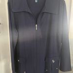 Karen Scott Sport Blue Zip Up Tunic Jacket Size Large Photo 0