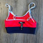 Beach Riot Eva Americana Colorblock Ribbed Bikini Top w/Adjustable Straps Small Photo 7