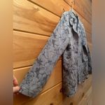 Dialogue  Jacket Floral Jacquard QVC Blazer Open Style Blue Size 14 New Photo 4