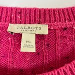 Talbots | Magenta Confetti Sweater Cable Knit Cotton Blend Womens Medium Petite Photo 1