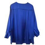 Melissa Paige  Woman Plus Blouse Size 2X Royal Blue Silk Look Wedding Bold Color Photo 1