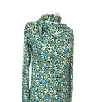 ZARA  Open Back High Neck Midi Length Green Floral Dress size L Photo 9