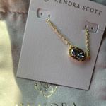 Kendra Scott  Elisa necklace silver drusy gold chain Photo 2