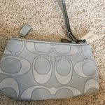 Coach signature fabric gray / silver oversized wristlet NWT Photo 13