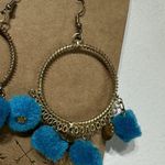 Shiraleah Zola Blue pom pom hoop Earrings Photo 2