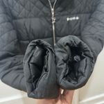 Bebe Y2K size medium black cropped puffer jacket missing fur Rhinestone logo Photo 8