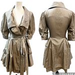 Ryu Women’s Size S Metallic Gray Short Dress Steampunk Victorian Pockets NWT Photo 1