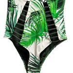 Tube Halter Tropical Green Swimsuit Size Large Photo 3