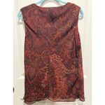 Coldwater Creek  Red Paisley Top XL Sleeveless Women’s Blouse X-Large Shirt Work Photo 4