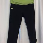 Under Armour  black capri neon green athletic leggings Photo 0