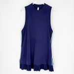Anthropologie  Daily Practice Layer Up Pleated Hem Mini Dress M Blue Photo 2