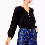 Lilly Pulitzer Callahan High-Waisted Shorts in Grotto Blue Dusk Floral Brocade, Jacquard, 6, Black Photo 2