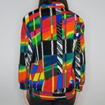 draper's & damon's Vintage 80s Rainbow Geometric Abstract Windbreaker Jacket Photo 4