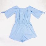 Love...Ady Romper M Gingham Off Shoulder Blue Photo 6