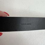 Kate Spade  New York M/L Black Leather Belt White Accent Hidden Buckle Skinny Photo 10
