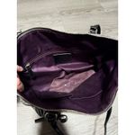 Coach Monogram Tote Bag Black Patent Leather Trim Silver & Purple Winter Fall Photo 7