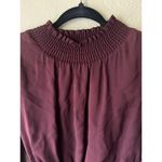 Kobi Halperin Lacie Silk Chiffon Smocked Modest Tiered Cocktail Mini Dress, Sz S Red Photo 3