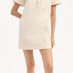 Veronica Beard NEW NWT Otto Polo Mini Dress Womens 6 Ecru Beige Denim Photo 0