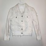 Blue revival white distressed denim jacket size xs Photo 0