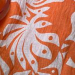 Rachel Zoe  Tie Neck Halter Maxi Dress Linen Orange Coral Hibiscus Resortwear - S Photo 7