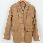 Sonoma Vintage Suede Button Jacket Womens Tan Pockets Western Cowgirl Distressed Size L Photo 0