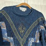 Vintage Pioneer Woman Crewneck Long Sleeve Western Tassel Fringe Sweater Shirt Blue Size L Photo 6