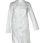 FIGS White Lab Coat Shoulder Flap Back Flap Button Up Collar Womens Size XS Photo 0