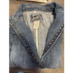 Y2K STAR JEANS Blazer studded cropped jean Denim jacket size Large Blue Photo 7