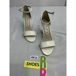 Womans Sugar Machelene Slip On Sandals 8 M White Open Toe Ankle Strap Block Heel Photo 1