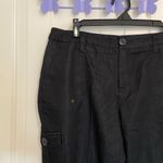 NWOT Bamboo Traders women’s black shimmery cinched‎ hem cargo pants size 10 Photo 1