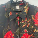 Vtg 90s Beccy's Blouses Button Sheer Top Sz 2X Whimsigoth Vampy Romantic Chiffon Black Photo 2