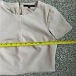 Tibi  Cream Short Sleeve Crop Top Size 4 Photo 4