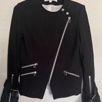 Veronica Beard  Jordan Collarless Moto Dickey Jacket Black Size 4 Coat Photo 0