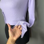 Divided ~ by H&M Lavender Ribbed Long Sleeve Off the Shoulder Crop Top Size S NWT Photo 1