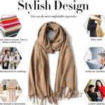 Womens Large Soft Cashmere Feel Pashmina Shawls Wraps Ladies Light Scarf Photo 4