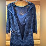 XScape Navy blue lace dress, floor length, size 8 Photo 6